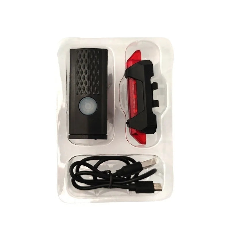 Bike Light Set Front Light with Taillight USB Rechargeable Easy to