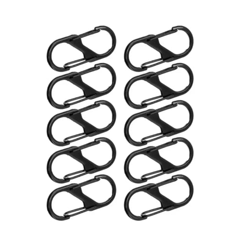 10 Pcs of S-shaped lock buckles, metal double headed keychains,