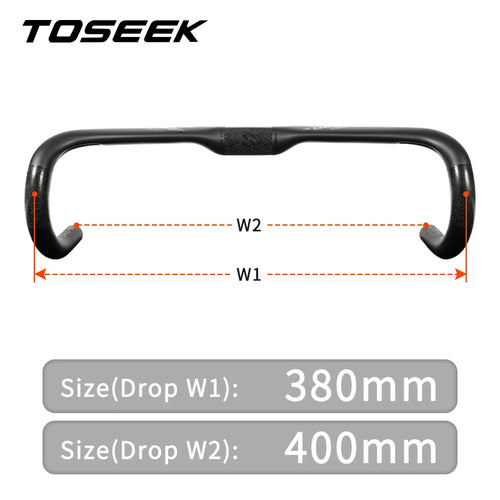 TOSEEK ZXB-TWO Bike Carbon Road Handlebar 400/420/440mm UD Matt