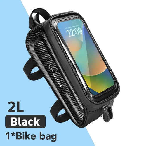 NEWBOLER Bicycle Bag Cycling Top Front Tube Frame Bag Waterproof 6.5