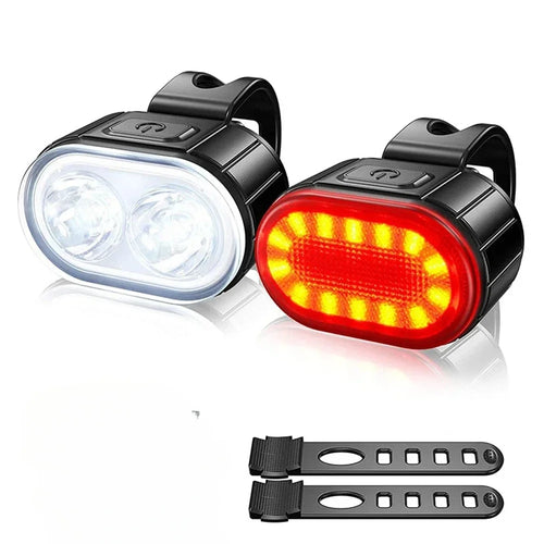 Cycling Bicycle Front Rear Light Set Bike Defense Flashlight Stick MTB