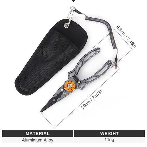 Shawto Titanium Coating Stainless Steel Fishing Scissor Plier Cut PE