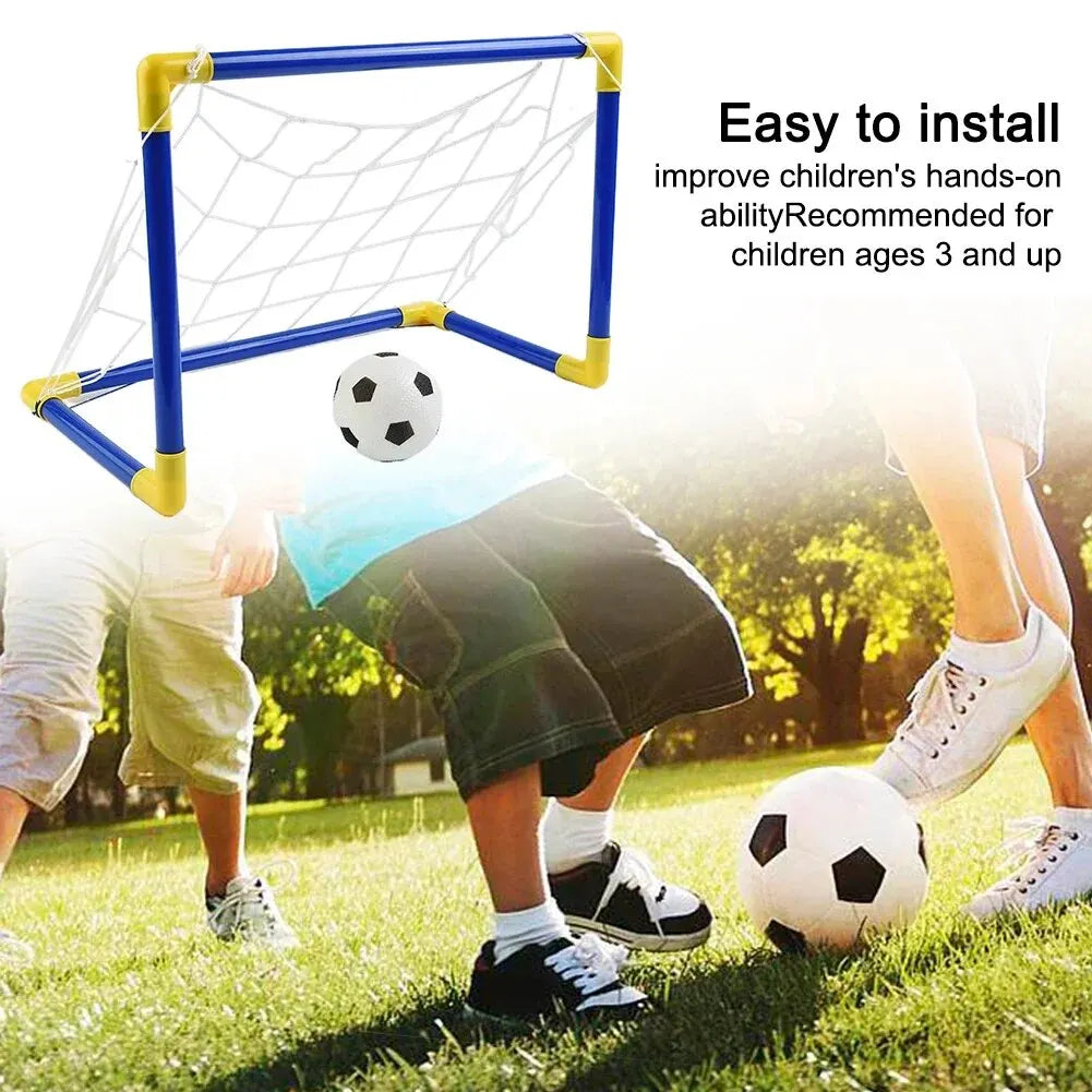1PC Indoor Mini Folding Soccer Goal Net Plastic Football Post Frame