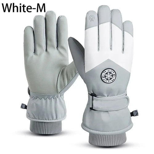 Winter Snowboard Ski Gloves PU Leather Non-slip Touch Screen