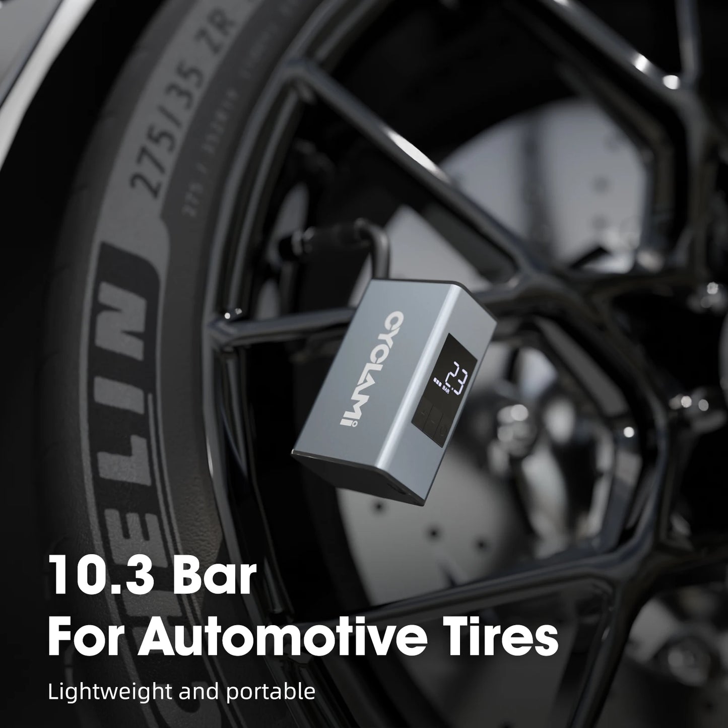 150 PSl Electric Air Pump Tire Pressure Display Portable CYCLAMI A3