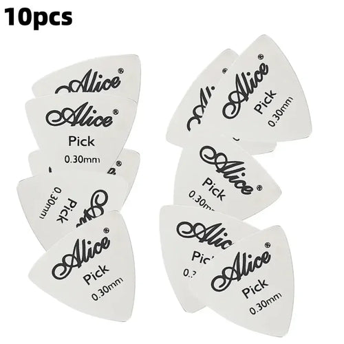 Alice 10Pcs Metal Guitar Pick 0.3mm Thin Durable Silver Color