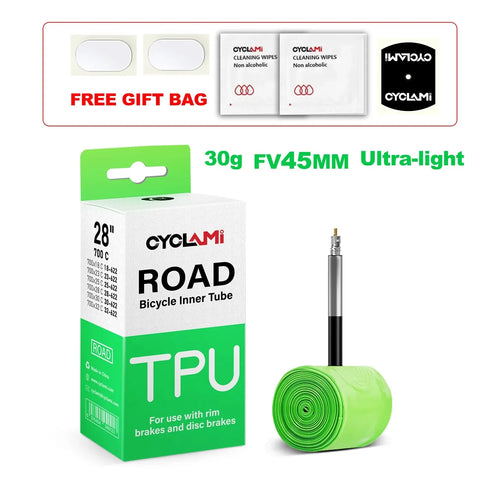 CYCLAMI Ultralight 30g Bike Inner Tube TPU Material 700C 18 32 Road