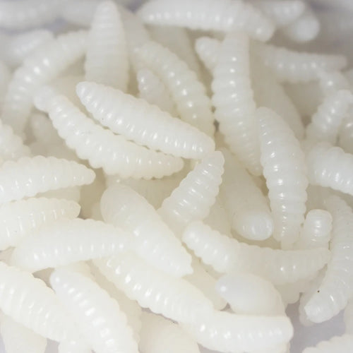 50pcs/lot Silicone Bait Maggot Grub Soft Fishing Lure 2cm 0.4g