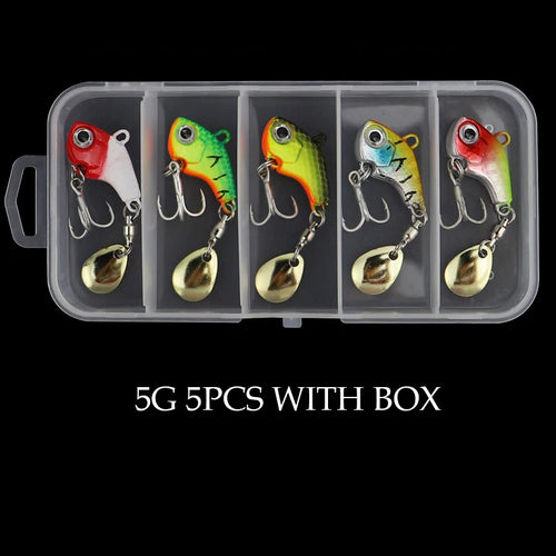 5Pcs/Box Metal Mini VIB With Spoon Fishing Lure 5g 7g 10g 14g Fishing