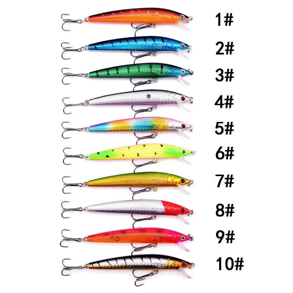 10 Pcs Fishing Lure Set Mini Fishing Hard Bait Minnow Floating Swing