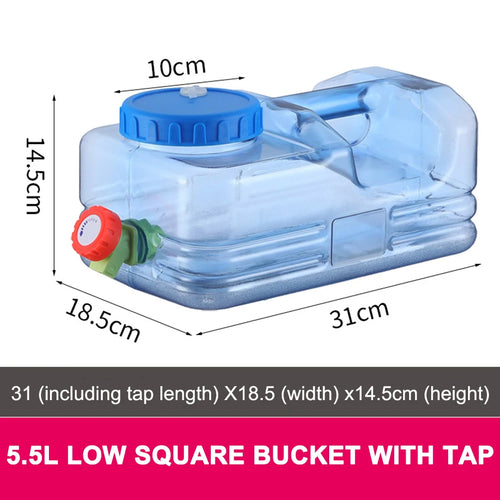 5.5L/10L Capacity Outdoor Water Bucket Portable Water Tank Container