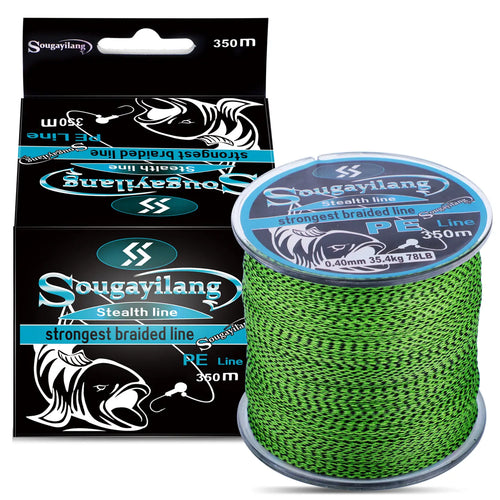 Sougayilang 150M 350M PE Braid Fishing Line 4 Strands Speckled