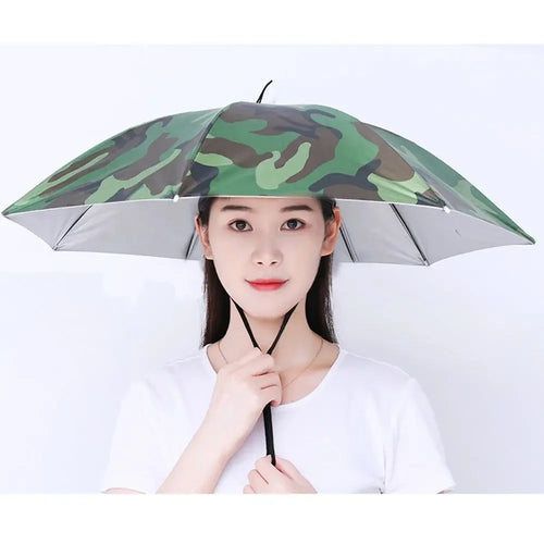 1PC Umbrella Hat Windproof Fishing Head Wearing Sunshade Rain Gear