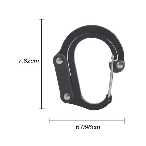 Camping Hybrid Gear Clip Carabiner Rotating Hook Clip Non-Locking