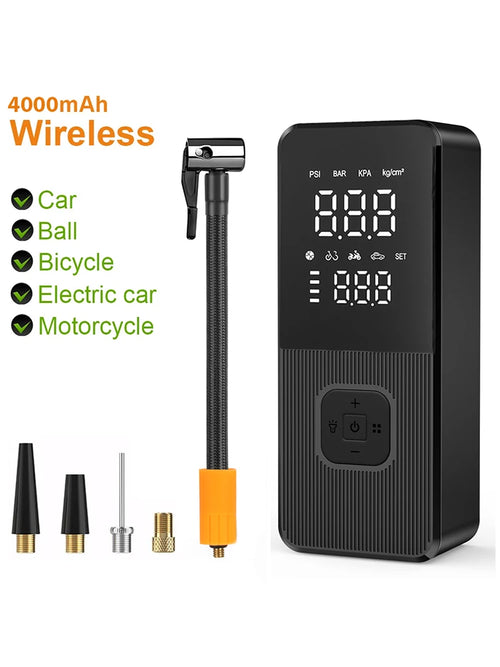 150psi Air Pump Portable Wireless Electric Tire Inflator For Car