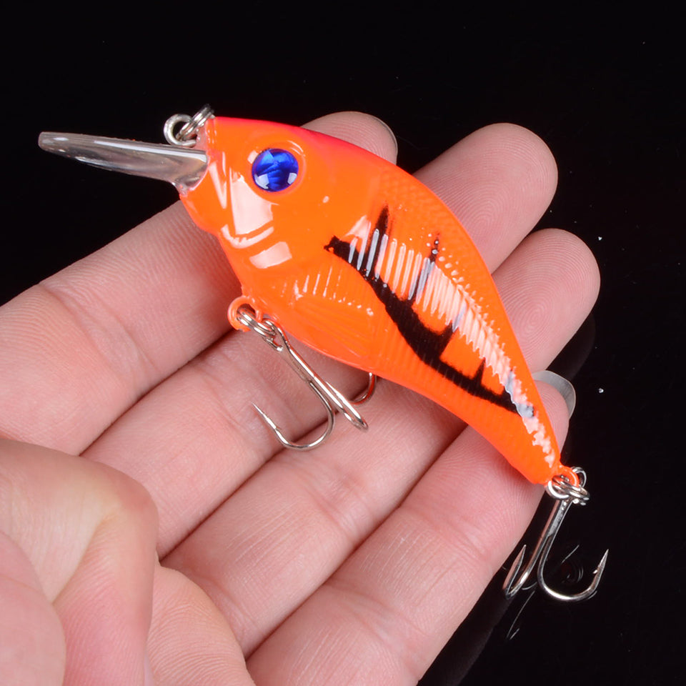 1pcs 7.5cm 10.2g Hard Vib Lures Fishing Minnow Bait Treble Hooks