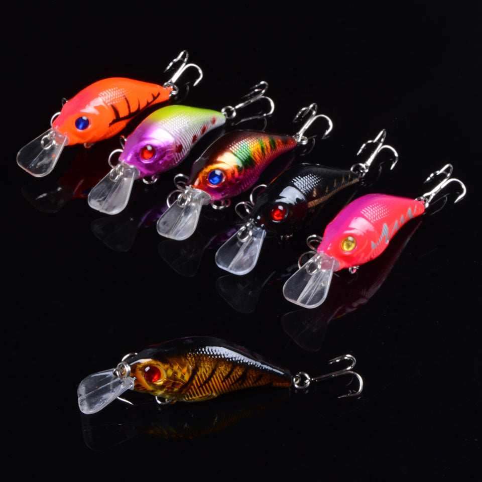 1pcs 7.5cm 10.2g Hard Vib Lures Fishing Minnow Bait Treble Hooks