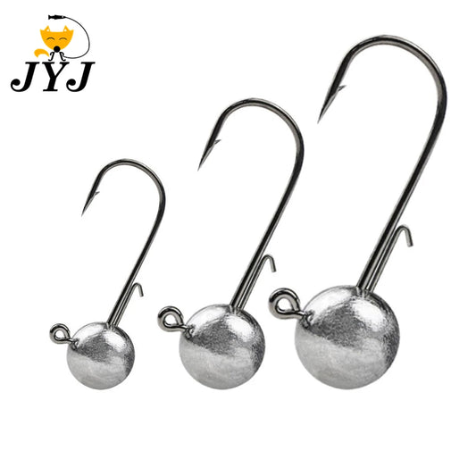 10pcs/lot big head jigs hook 1g-20g All size Round Ball Jig Head Hook