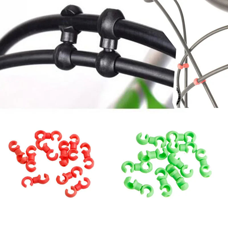 10Pcs/Set S Buckle Bike Brake Derailleur Shift Clips Buckle Cable Line