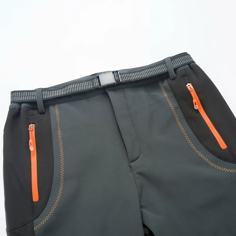 LNGXO Thick Warm Fleece Hiking Pants Men Winter Waterproof Windproof