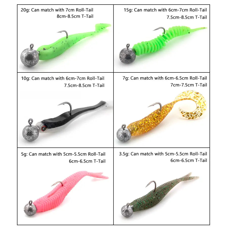 JYJ 1g 2g 3g 4g 5g 10g 20g 22g 25g 28g crank Jig head hook fishing