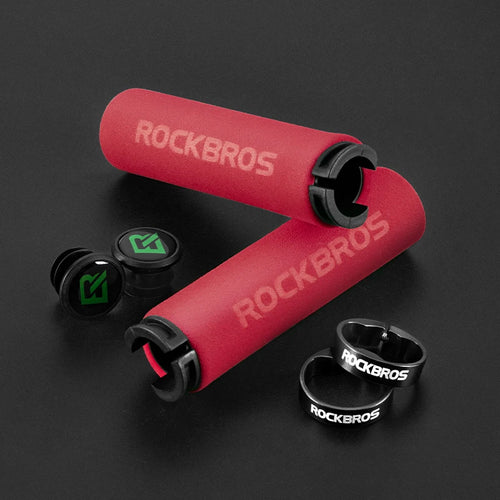 ROCKBROS Cycling Grips Anti-skid Shockproof Silicone Sponge Handlebar