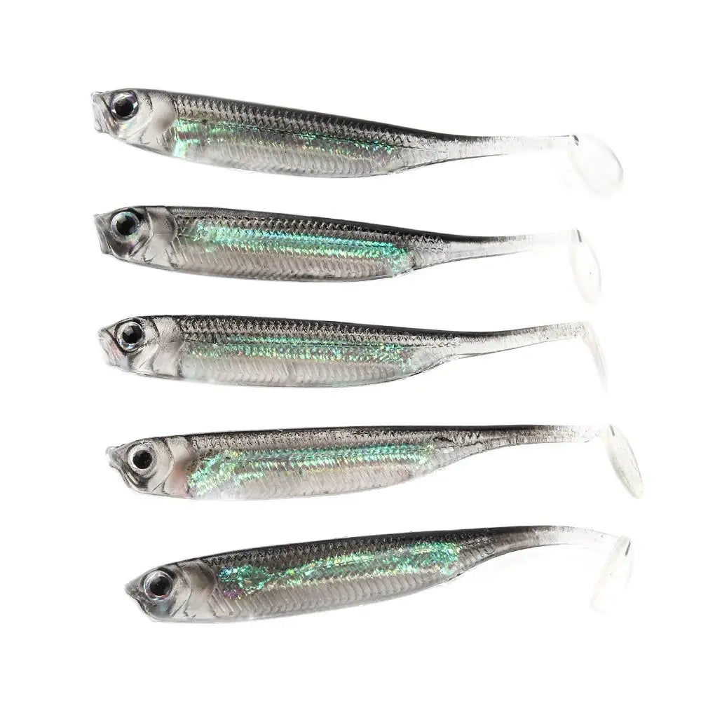 5Pcs/lot Fishing Soft Bait 7CM 7.5CM 1.7G 2.3G 2.7G T Tail fish