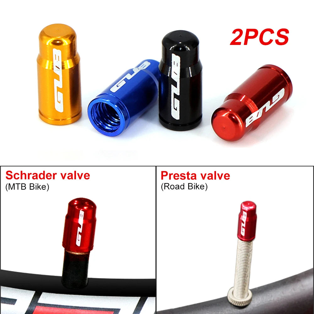 2pcs GUB Aluminum CNC Bicycle Tire Valve Cap MTB Road Bike Tube Tyre