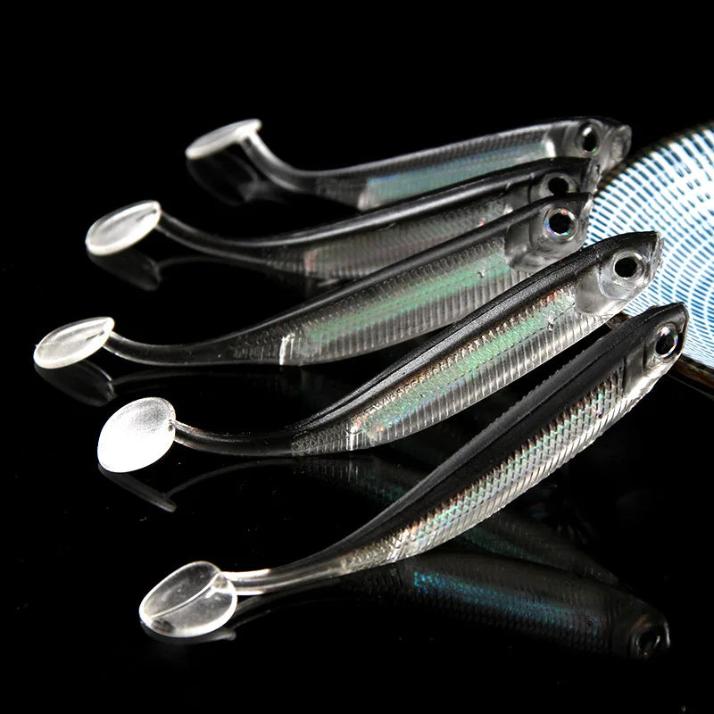 5Pcs/lot Fishing Soft Bait 7CM 7.5CM 1.7G 2.3G 2.7G T Tail fish