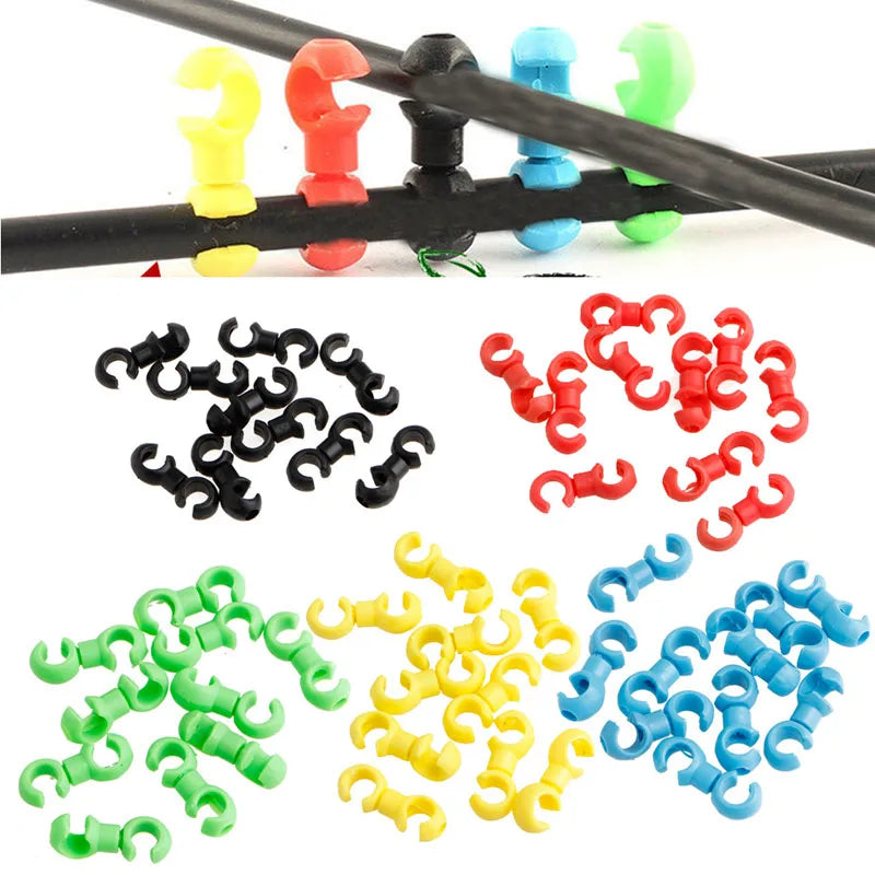 10Pcs/Set S Buckle Bike Brake Derailleur Shift Clips Buckle Cable Line