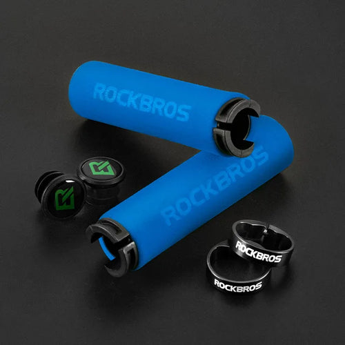 ROCKBROS Cycling Grips Anti-skid Shockproof Silicone Sponge Handlebar