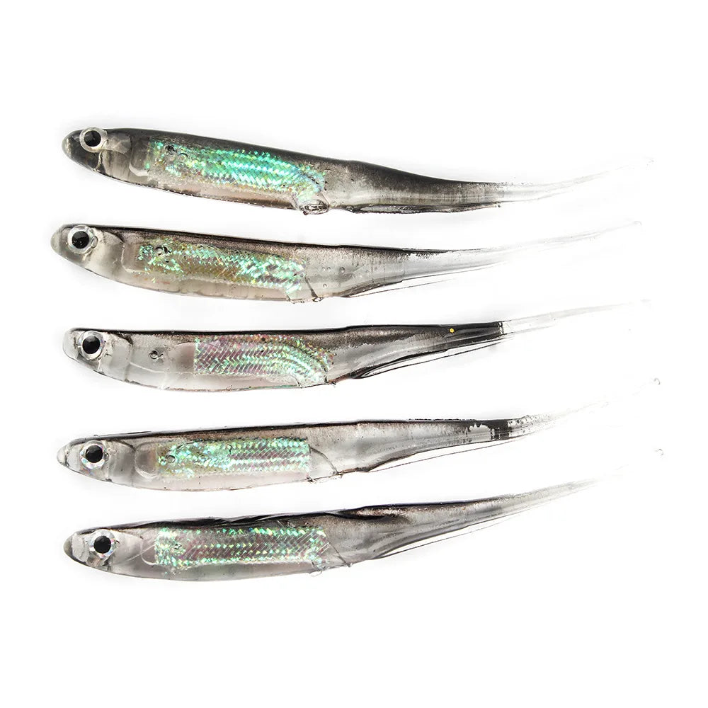 5Pcs/lot Fishing Soft Bait 7CM 7.5CM 1.7G 2.3G 2.7G T Tail fish