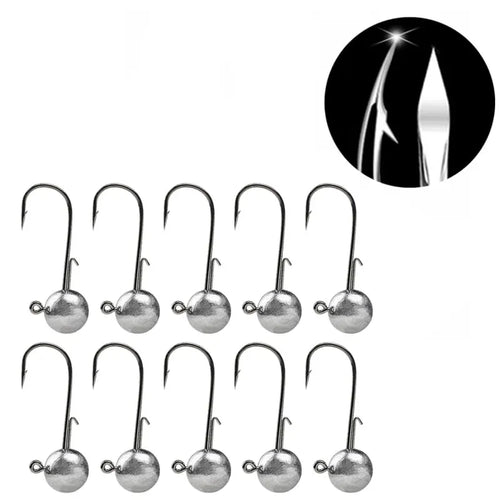 10pcs/lot big head jigs hook 1g-20g All size Round Ball Jig Head Hook