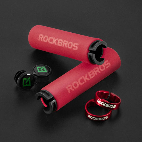 ROCKBROS Cycling Grips Anti-skid Shockproof Silicone Sponge Handlebar