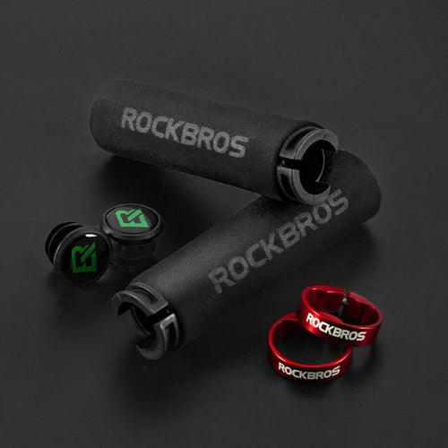 ROCKBROS Cycling Grips Anti-skid Shockproof Silicone Sponge Handlebar