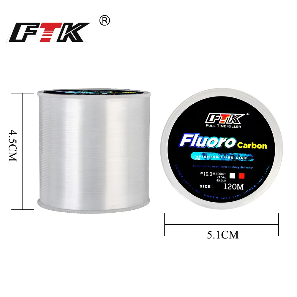 120M Fluorocarbon Coating Fishing Line 0.20mm-0.60mm 7.15LB-45LB