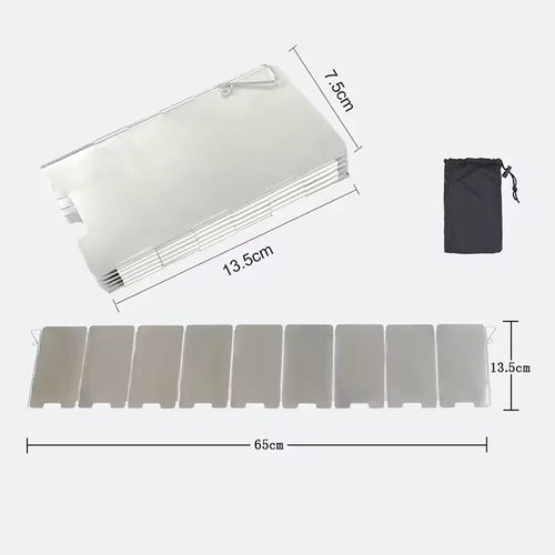 Outdoor Stove Wind Shield Camping Windscreen 9 Plates Foldable Gas