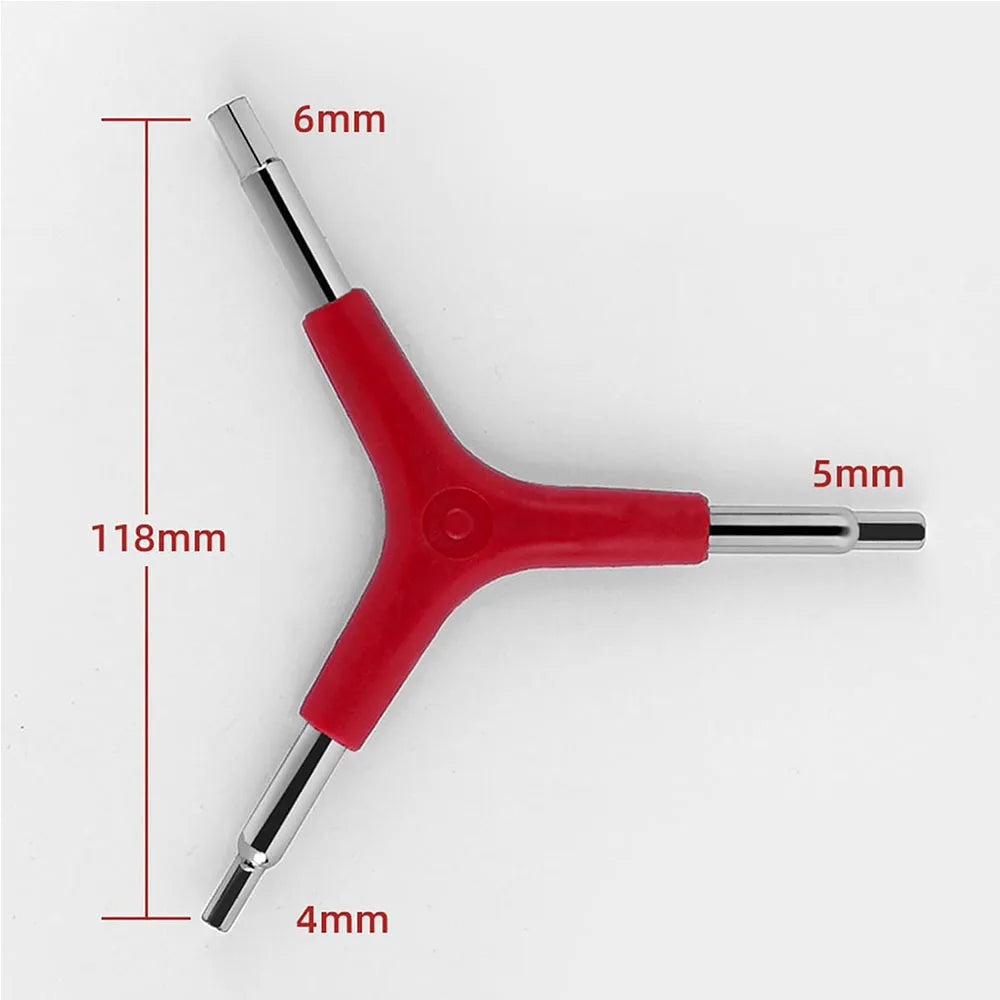 Y-Shaped 3 Way Hex Wrench Inner Hexagon Spanner 4/5/6mm for Outdoor