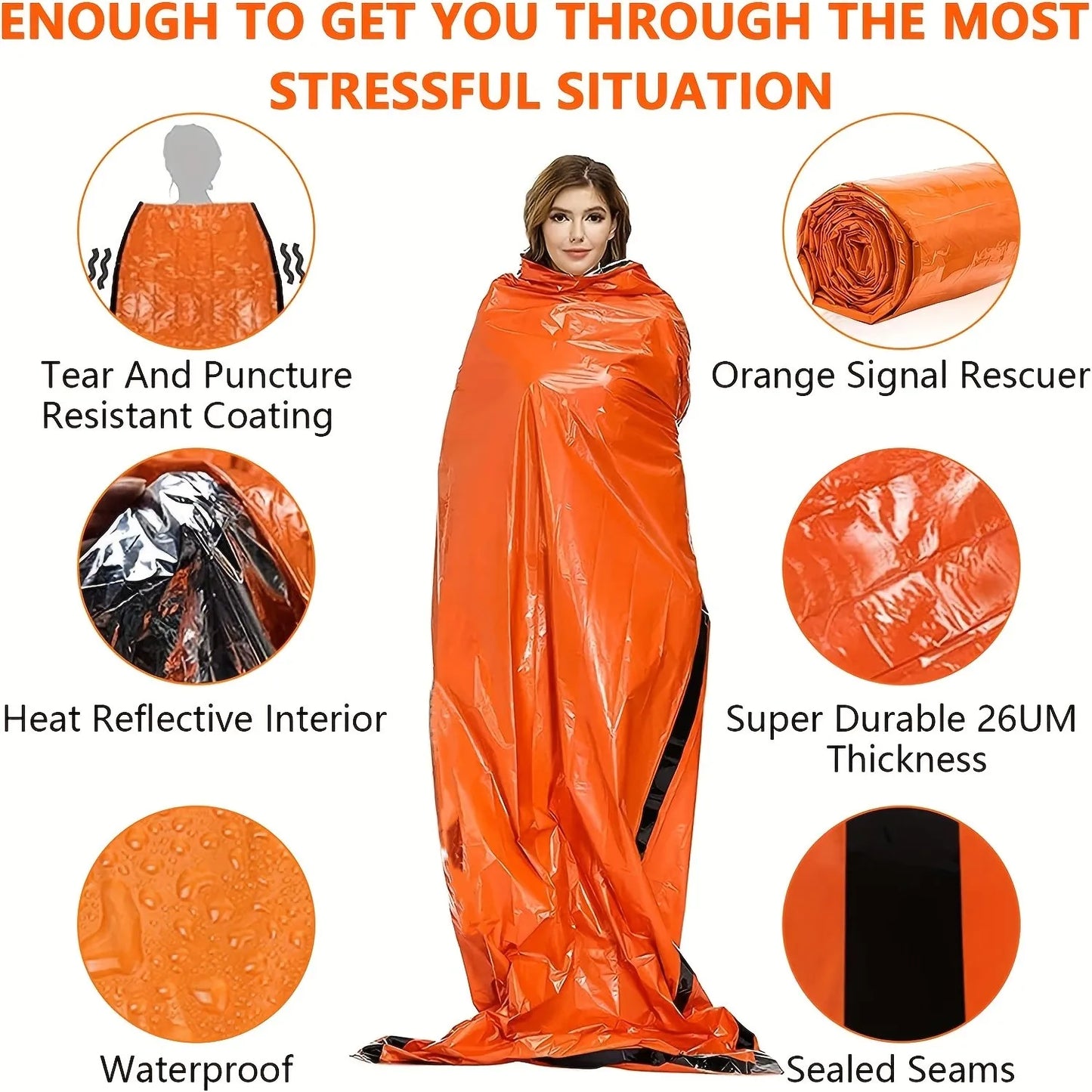 Portable Waterproof Emergency Survival Sleeping Bag Outdoor Edc