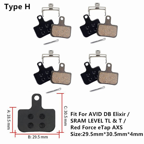 4Pairs Bike MTB Semi-Metallic Disc Brake Pads For Shimano B01S G01S