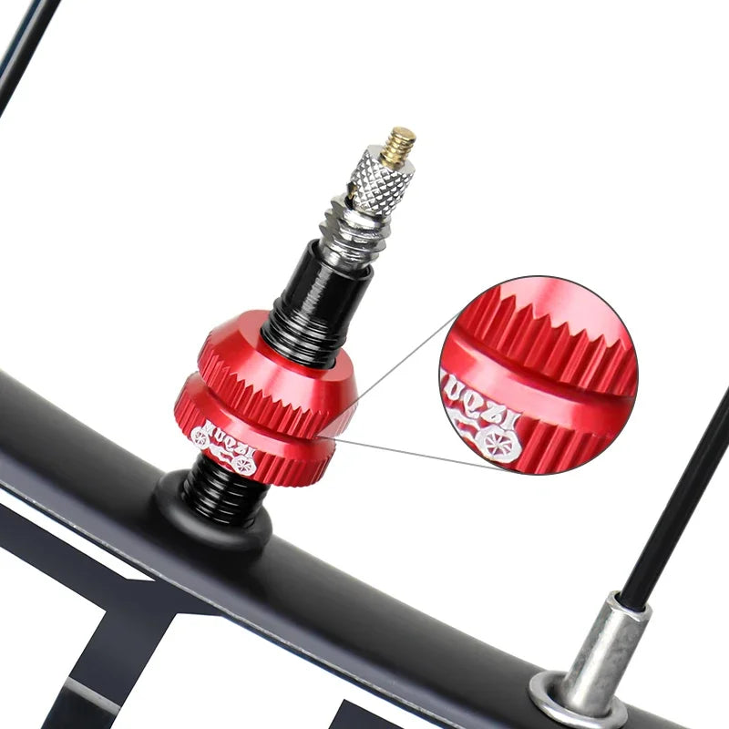 2Pcs Bike Tubeless Tire Presta Valve Nut MTB Road Bicycle Rim Aluminum