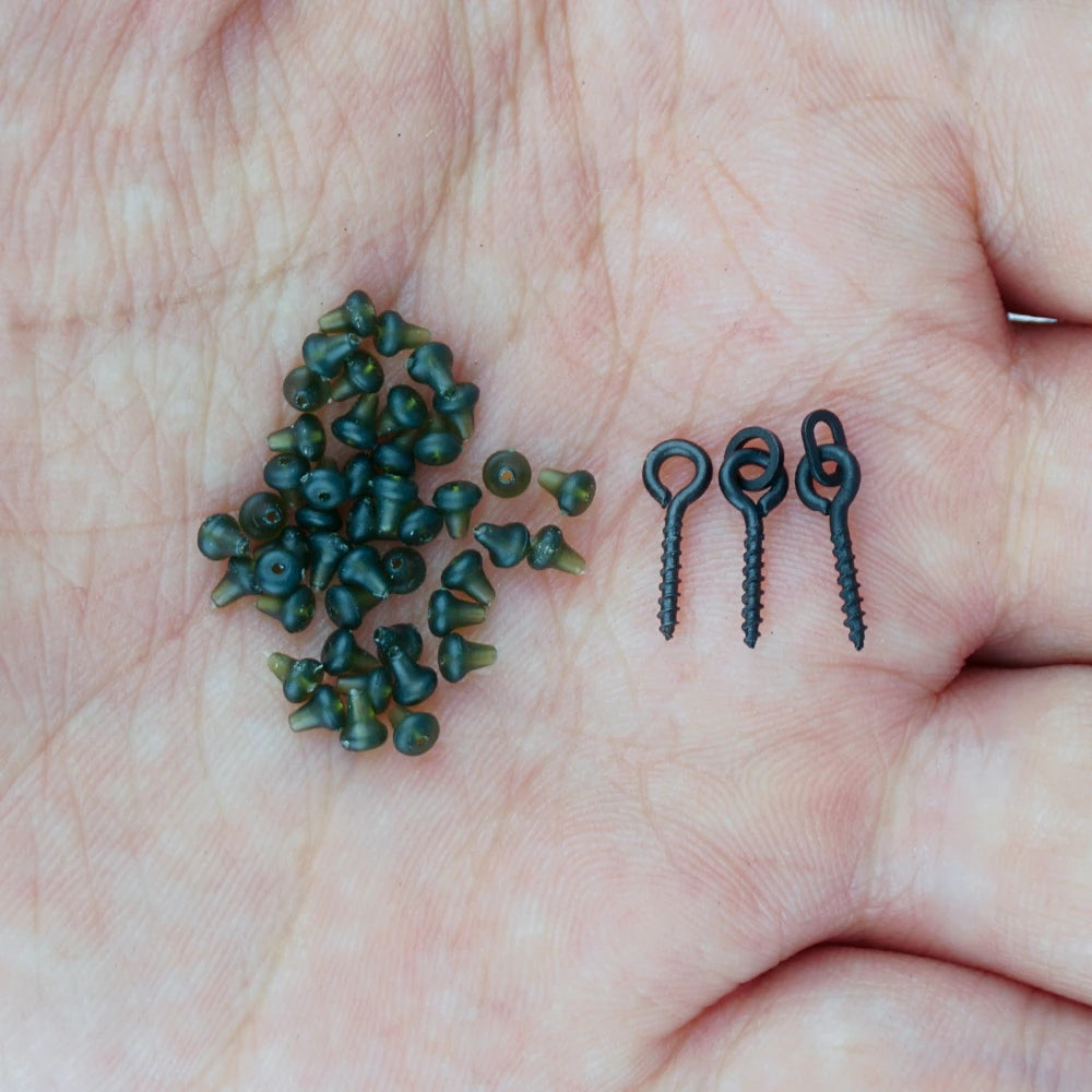 Hirisi 70pcs Carp Fishing Accessories Fishing Hook Bait Screw Stopper