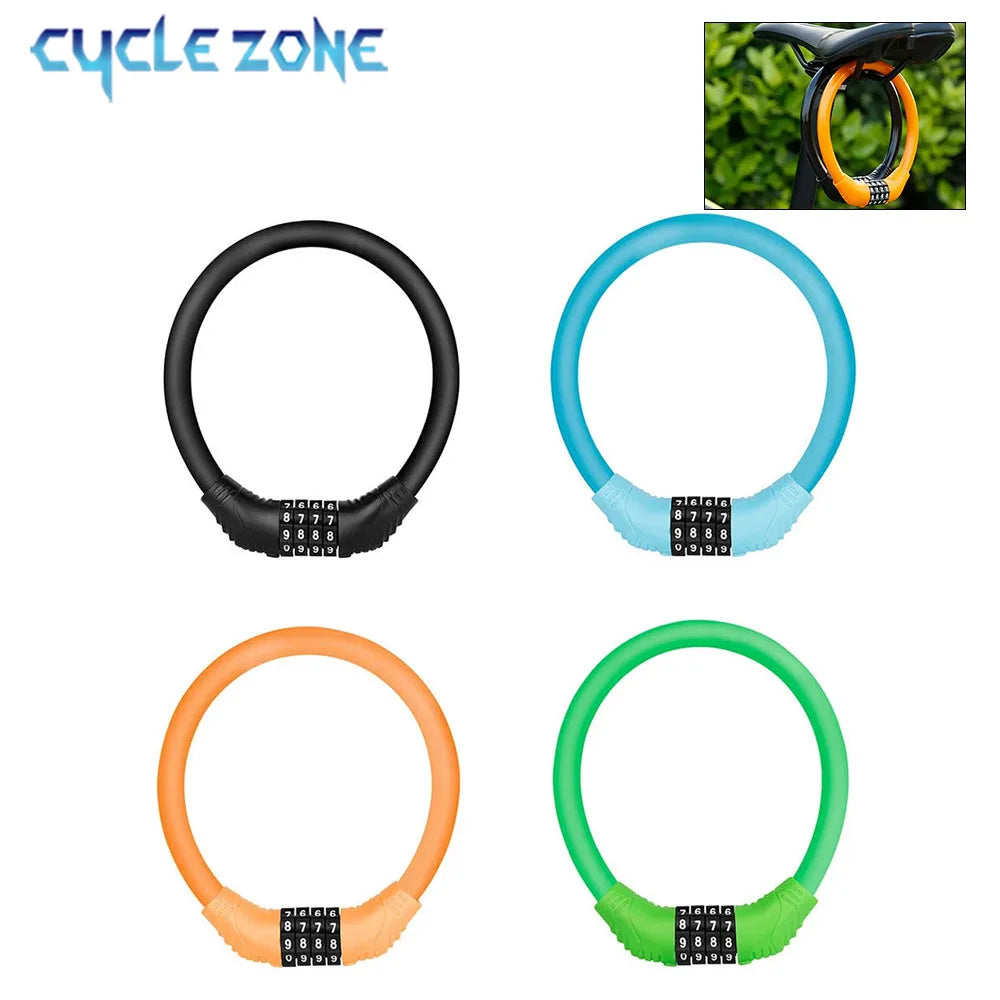 4 Digital Code Bicycle Cable Lock Anti-theft Alloy Steel MTB Road Bike