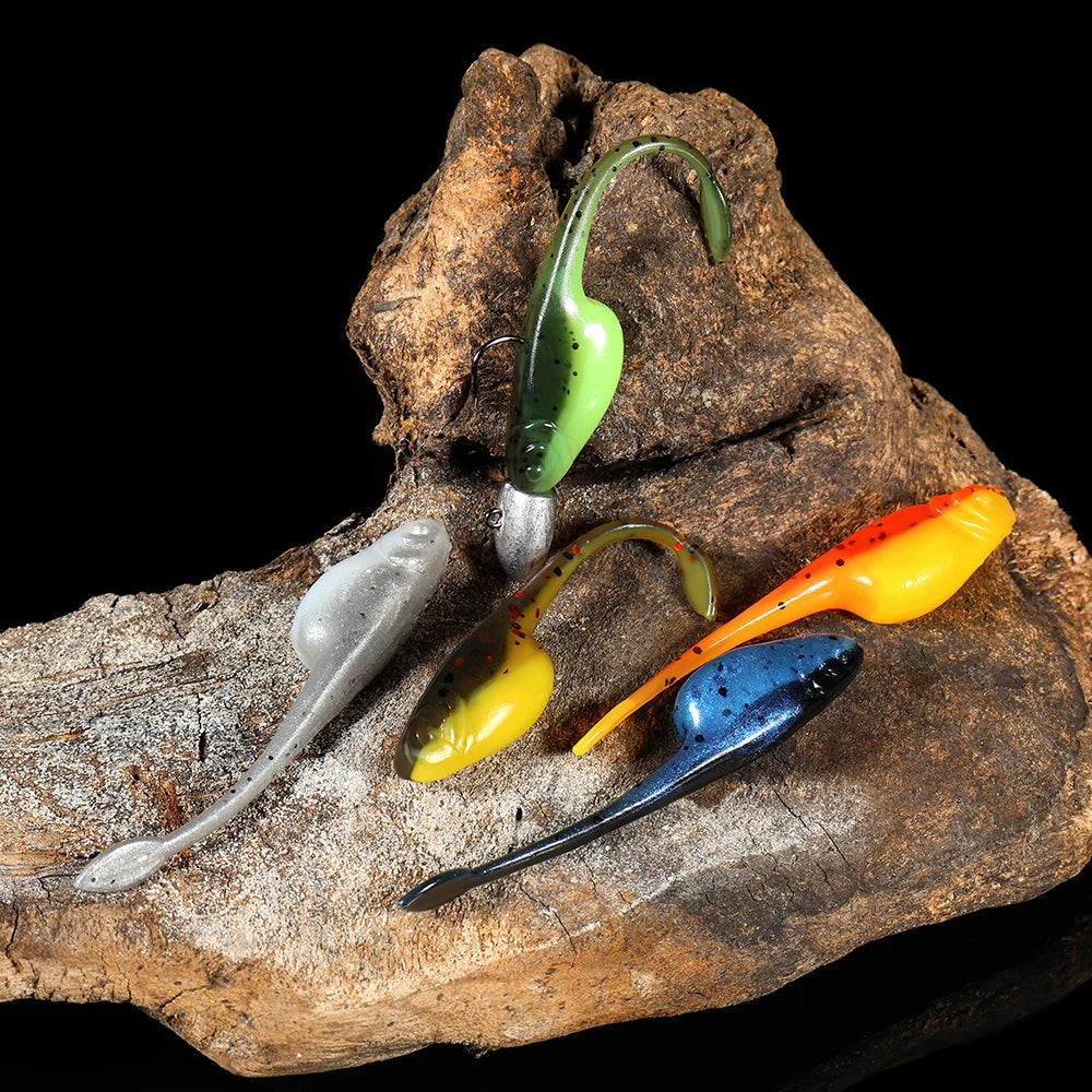 Rosewood Crappie Minnow Shad Soft Baits 5cm Ajing Worm Fishing Lure