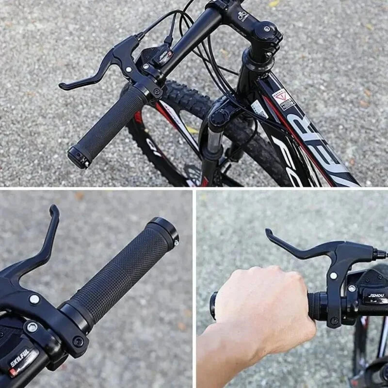 Bicycle Rubber Grips Alloy Lock Non-Slip Rubber Bicycle Handlebar