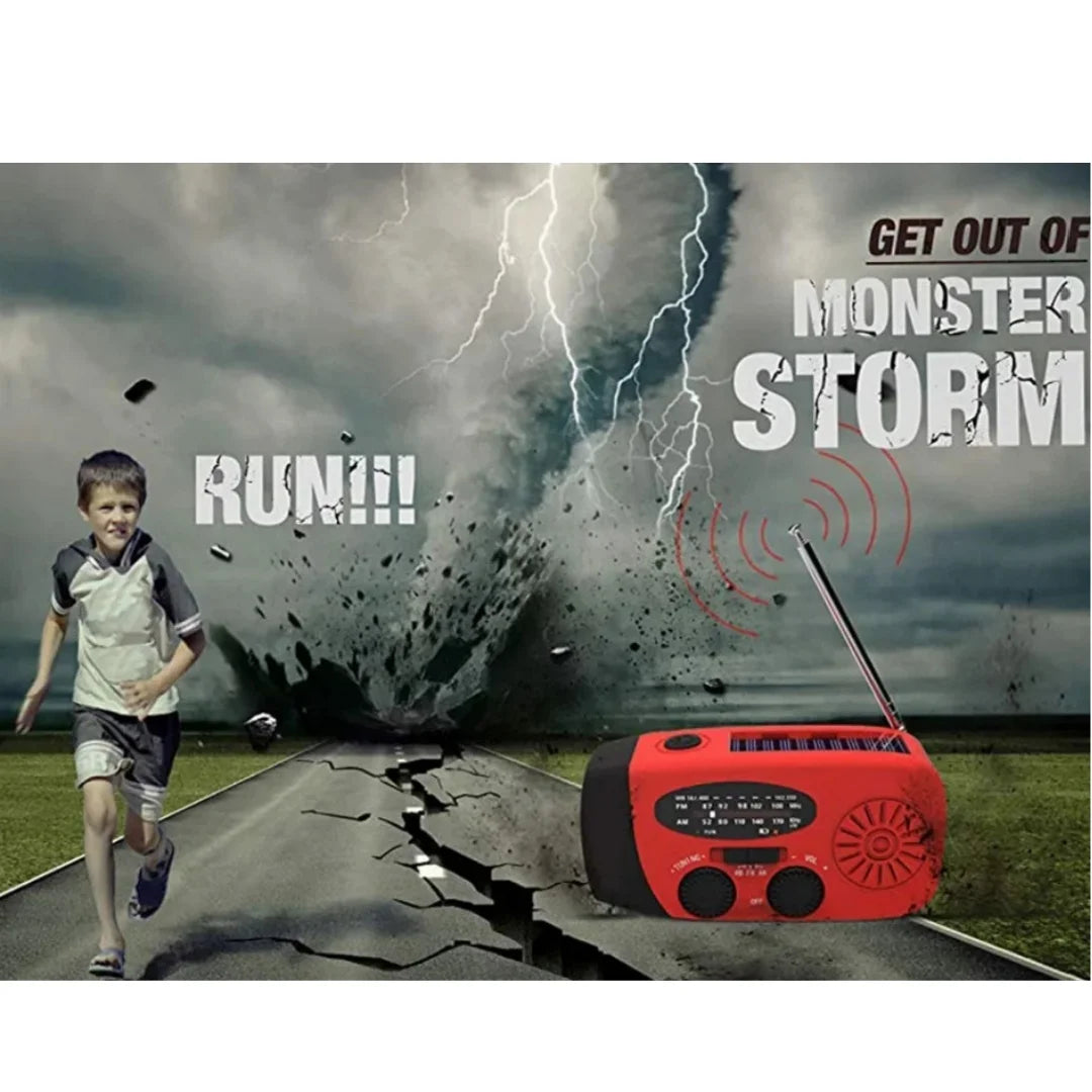 Rechargeable LED Flashlight, AM/FM/NOAA Weather Radio with Hand