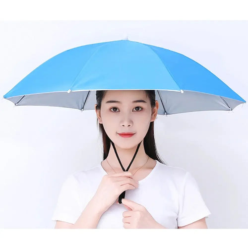 1PC Umbrella Hat Windproof Fishing Head Wearing Sunshade Rain Gear