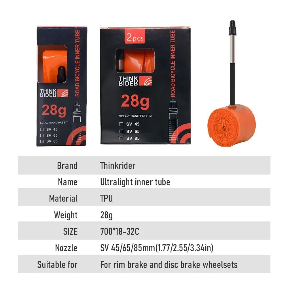 ThinkRider 1Pcs Ultralight 28g Bike Inner Tube 700X18 25 28 32 Road