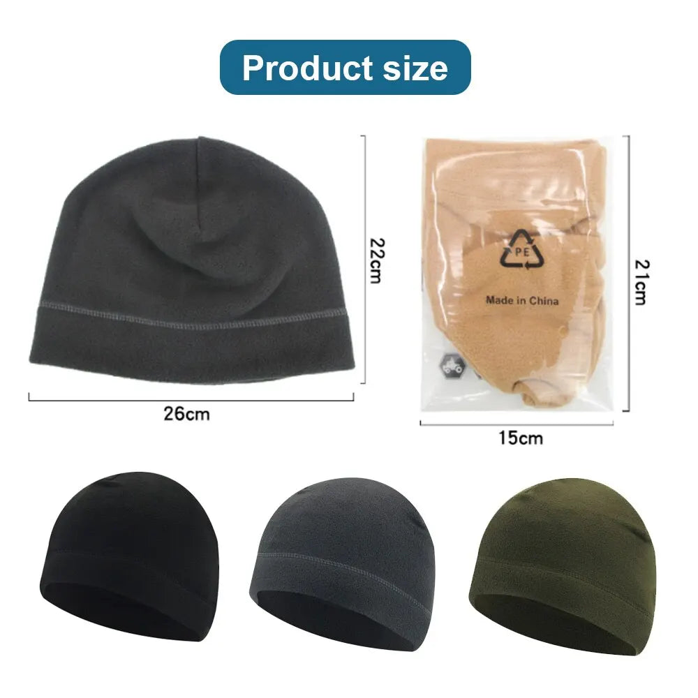 Warm Winter Skull Cap Soft Polar Fleece Hat Thick Windproof Cap