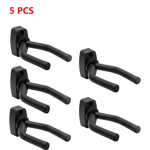 1 to 10 guitar wall mounted, black hooks in all sizes, bass, mandolin,